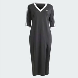 Adidas Black Long Sleeve Dress with White Trim